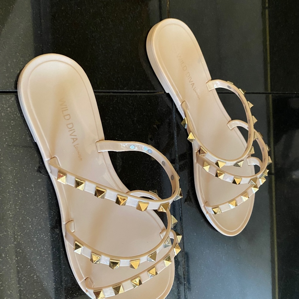 JOANIE-258 FLAT JELLY SLIDES SANDALS